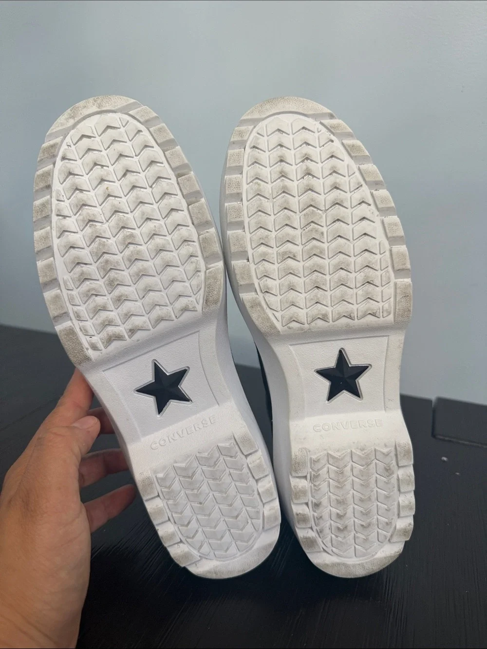 LIKE NEW Converse Black & White Platform High Top Sneakers